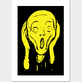 The Scream Edvard Munch The Scream Hearers Head Minimal Yellow Posters and Art